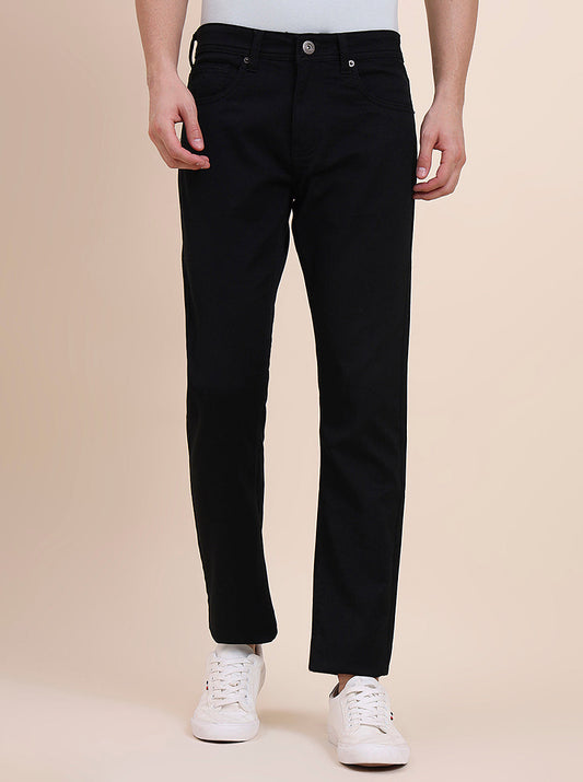 Black Solid Tailored Fit Jeans | Greenfibre