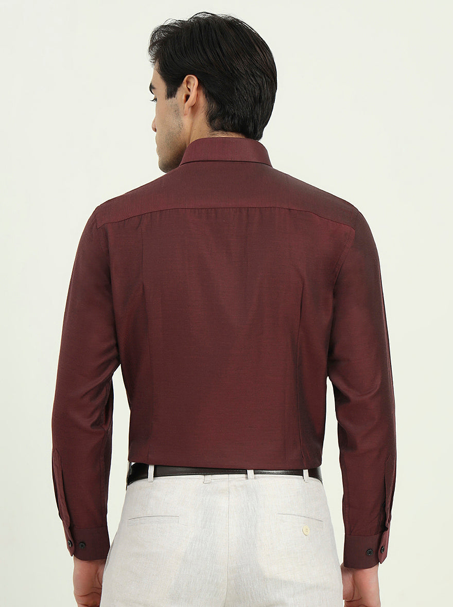 Maroon Solid Slim Fit Party Wear Shirt | Greenfire