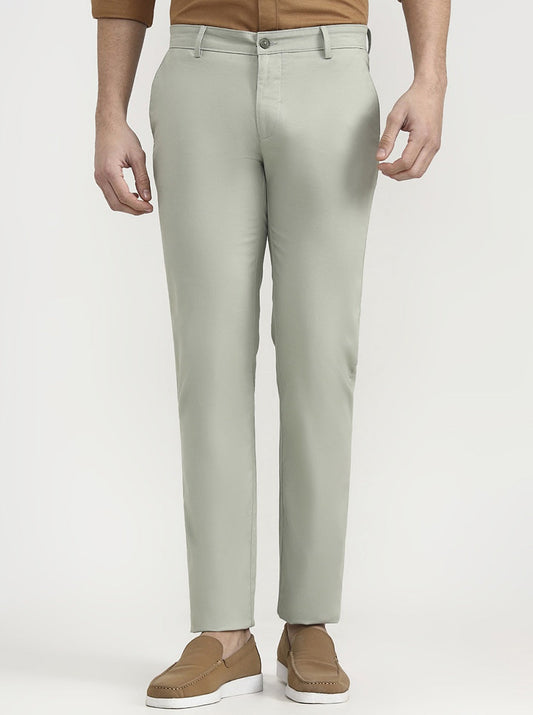 Pista Green Solid Super Slim Fit Casual Trouser | Greenfibre