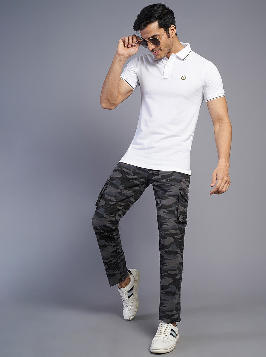 White Solid Slim Fit Polo T-Shirt | Greenfibre