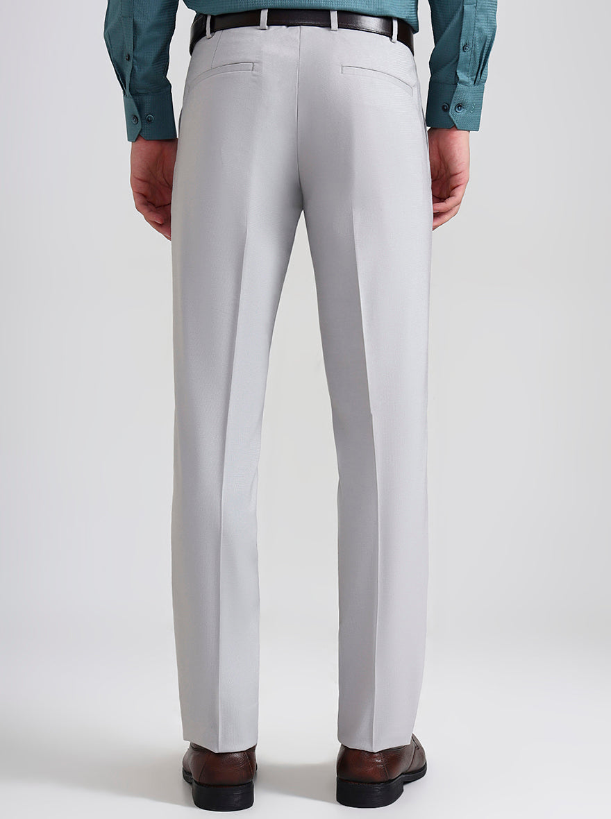 Grey Checked Slim Fit Formal Trouser | Greenfibre