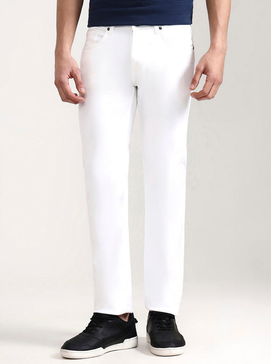 White Solid Narrow Fit Jeans | Greenfibre