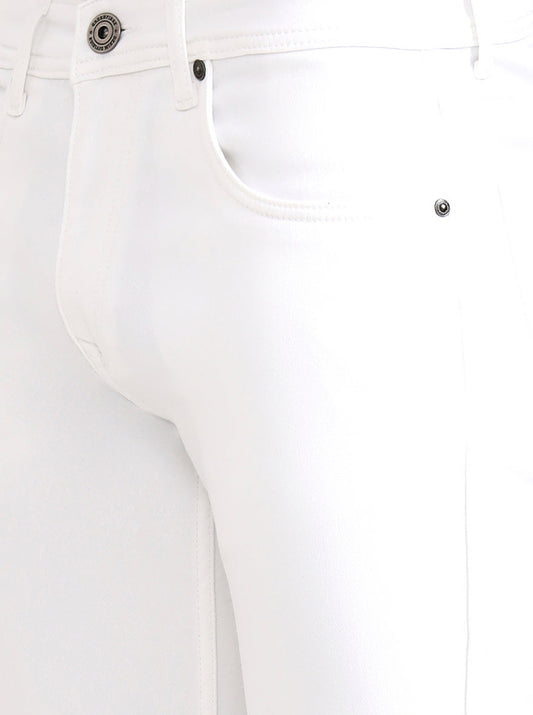 White Solid Narrow Fit Jeans | Greenfibre