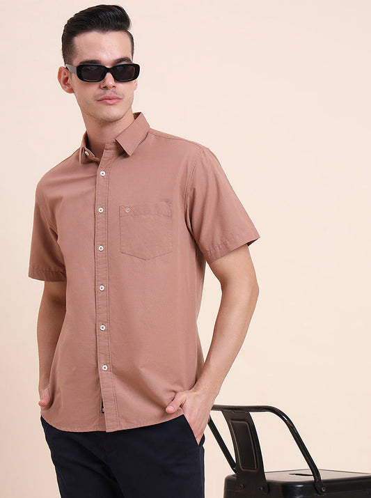 Chocolaty Solid Slim Fit Casual Shirt | Greenfibre