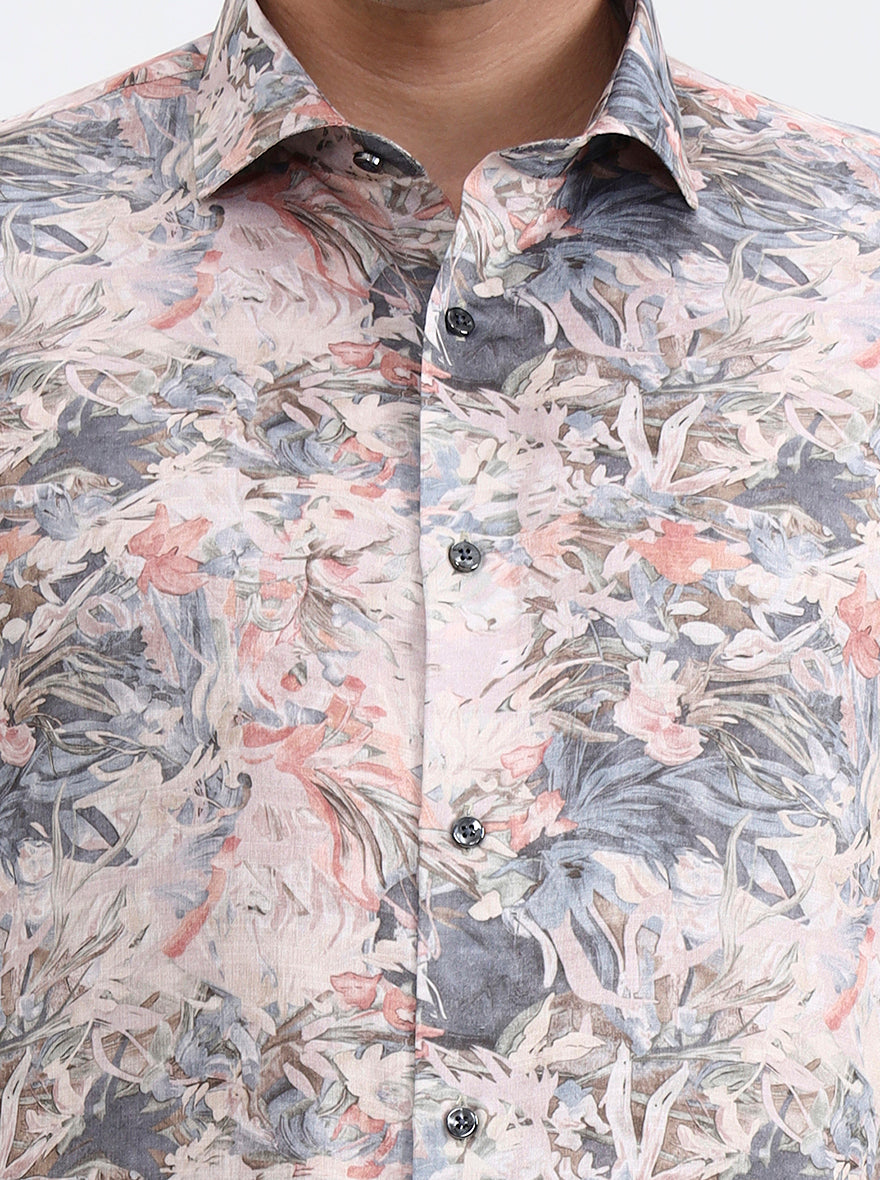 Multicolor Printed Slim Fit Party Wear Shirt | Greenfibre