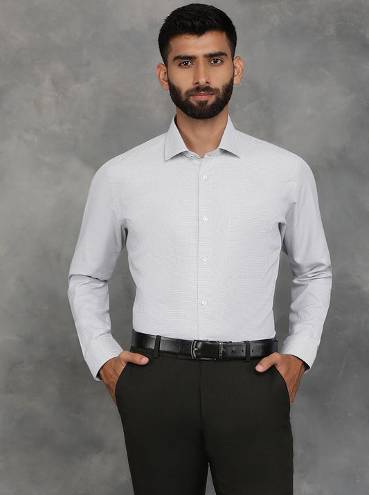 White Checked Slim Fit Formal Shirt | GreenFibre