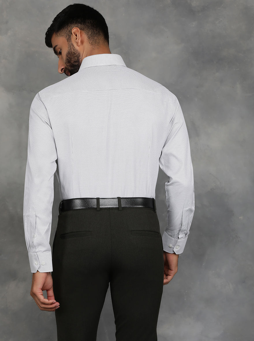 White Checked Slim Fit Formal Shirt | GreenFibre