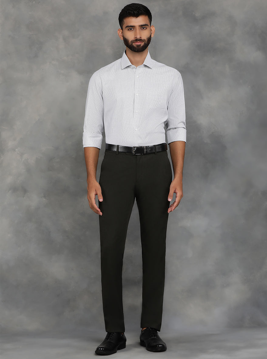 White Checked Slim Fit Formal Shirt | GreenFibre