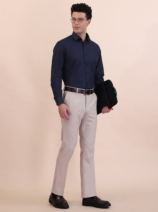 Blue Checked Slim Fit Formal Shirt | Greenfibre