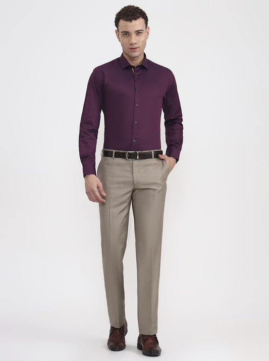 Purple Printed Slim Fit Party Wear Shirt | Greenfibre