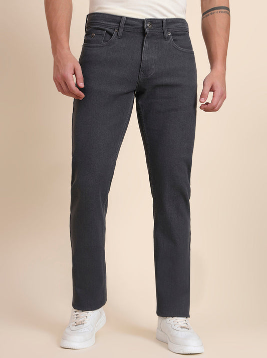 Grey Washed Straight Fit Jeans | Greenfibre