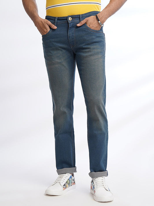 Blue Washed Narrow Fit Jeans | Greenfibre