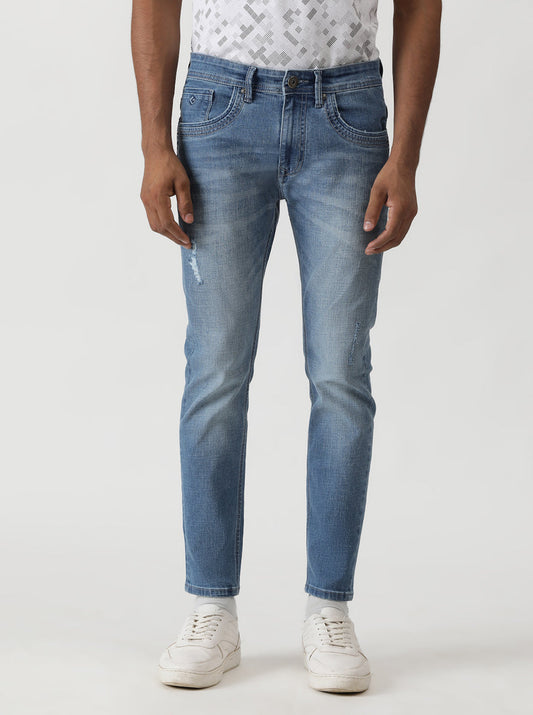 Mid Blue Washed Urban Fit Jeans | Greenfibre