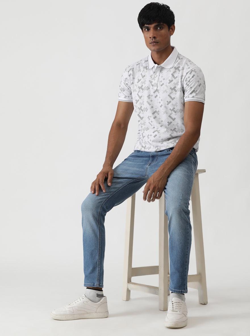 Mid Blue Washed Urban Fit Jeans | Greenfibre
