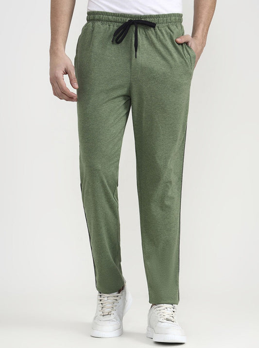 Green Solid Slim Fit Track Pant | Greenfibre