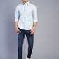 Blue Checked Slim Fit Casual Shirt | Greenfibre