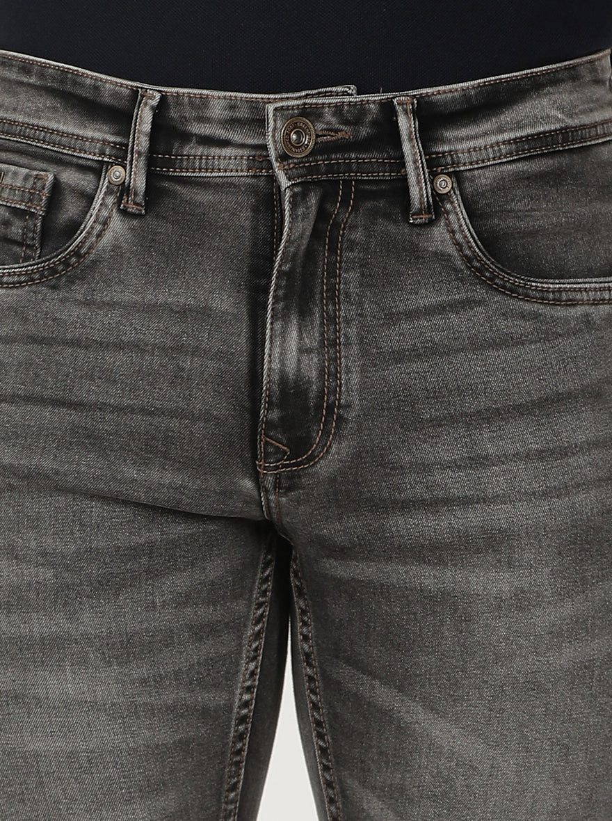 Light Grey Washed Slim Fit Jeans | Greenfibre