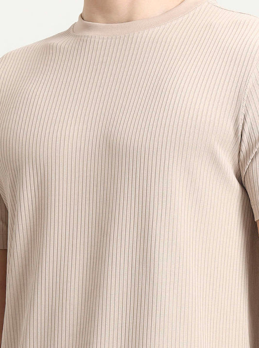 Fawn Striped Slim Fit T-Shirt | Greenfibre