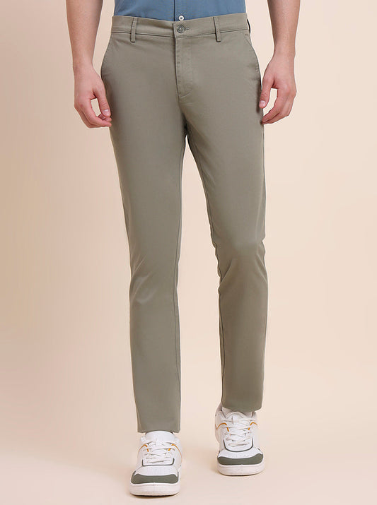 Pista Solid Super Slim Fit Casual Trouser | Greenfibre