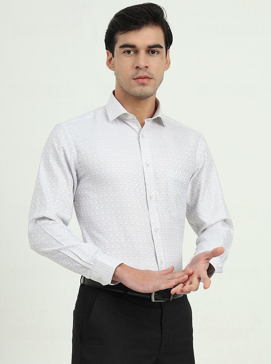 Grey Solid Slim Fit Formal Shirt | Greenfire