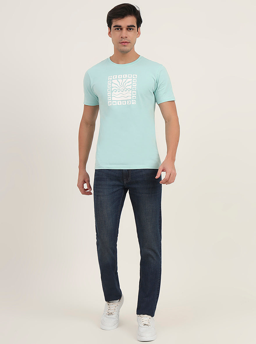 Dark Blue Washed Slim Fit Jeans | Greenfibre