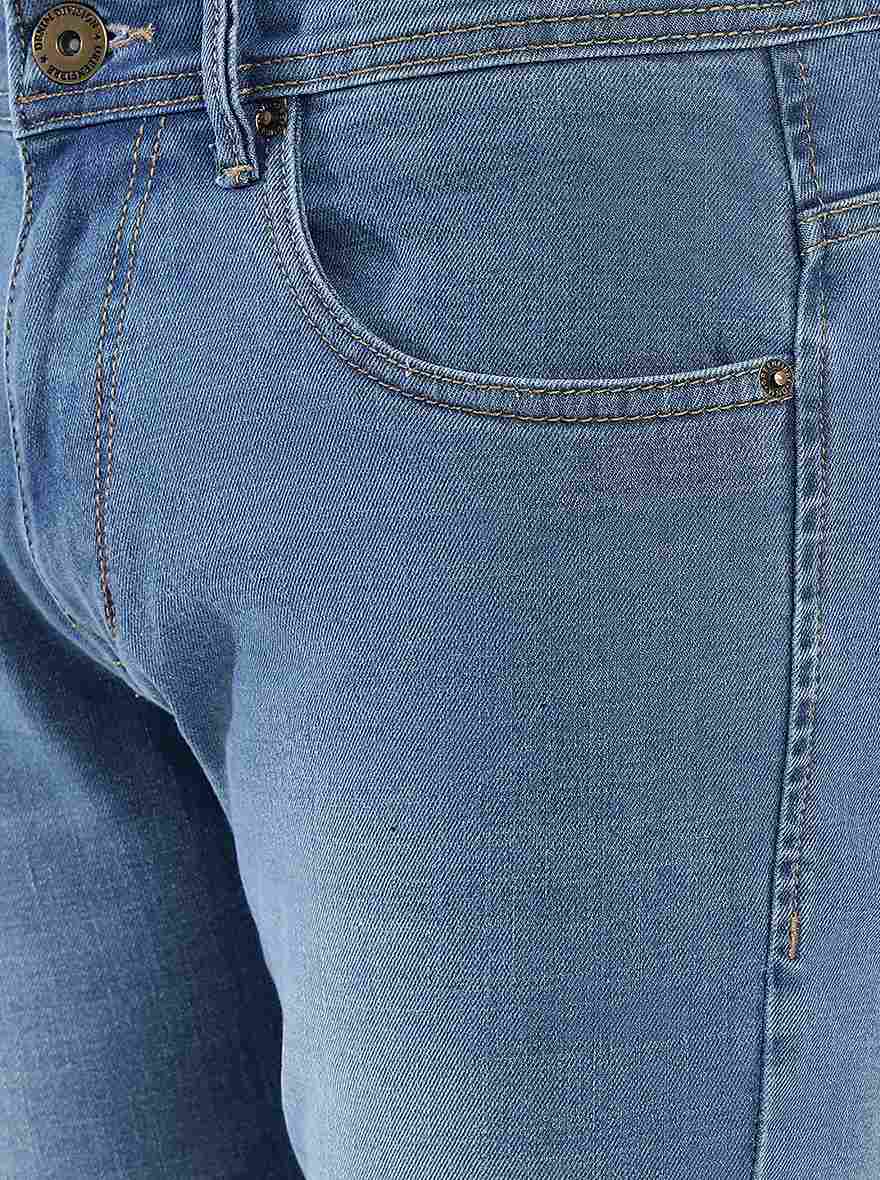 Blue Washed Straight Fit Jeans | Greenfibre