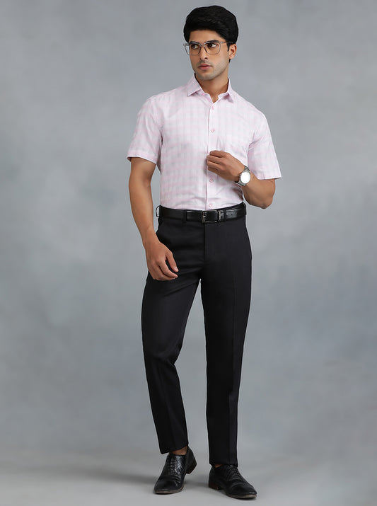 Pink Checked Regular Fit Formal Shirt | Greenfibre