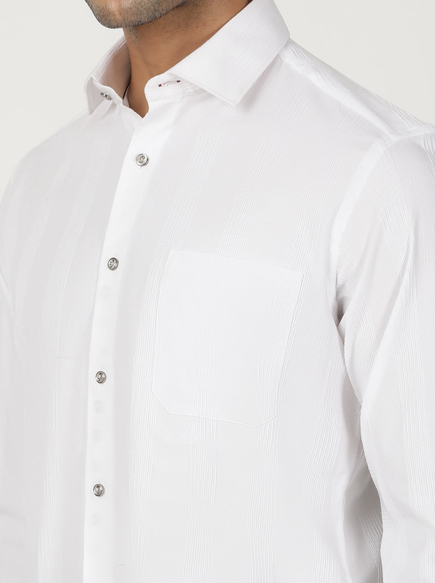 White Checked Slim Fit Party Wear Shirt | Greenfibre