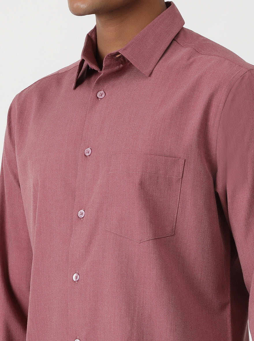 Pink Solid Slim Fit Casual Shirt | Greenfibre