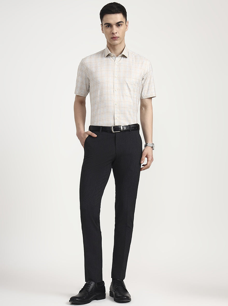 Fawn Checked Regular Fit Formal Shirt | Greenfibre