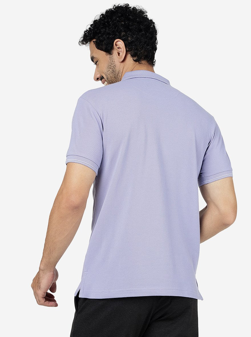 Purple Solid Slim Fit Polo T-Shirt | Greenfibre