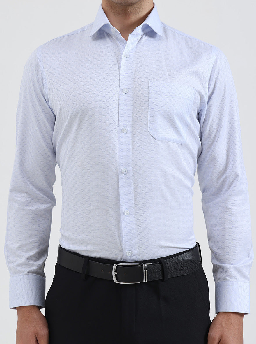 Sky Blue Solid Slim Fit Formal Shirt | Greenfibre