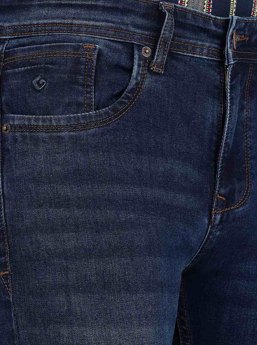 Blue Solid Urban Fit Jeans | Greenfibre