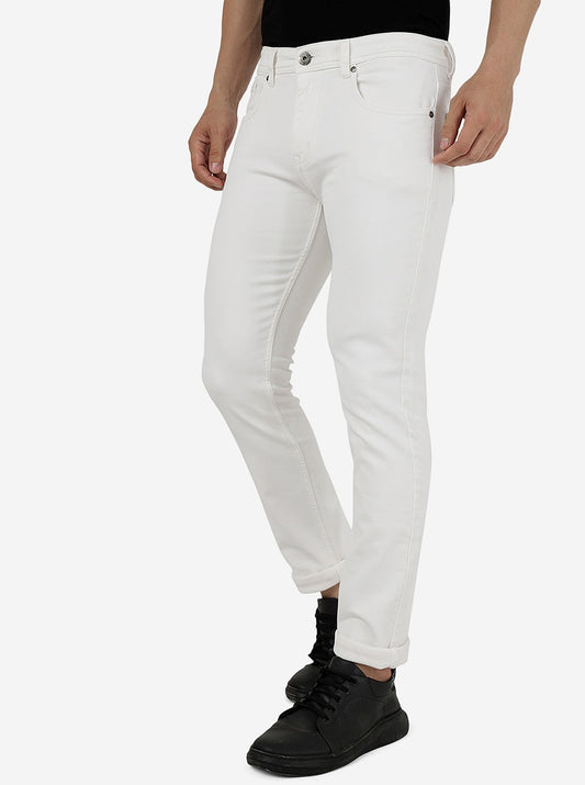 White Solid Narrow Fit Jeans | Greenfibre
