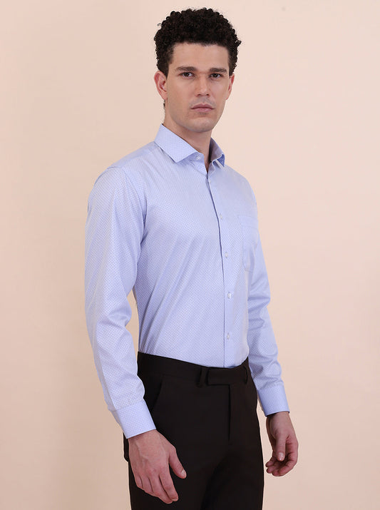 Sky Blue Solid Slim Fit Formal Shirt | Greenfibre