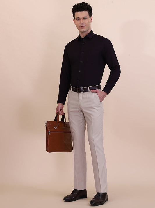 Maroon Printed Regular Fit Formal Shirt | Greenfibre