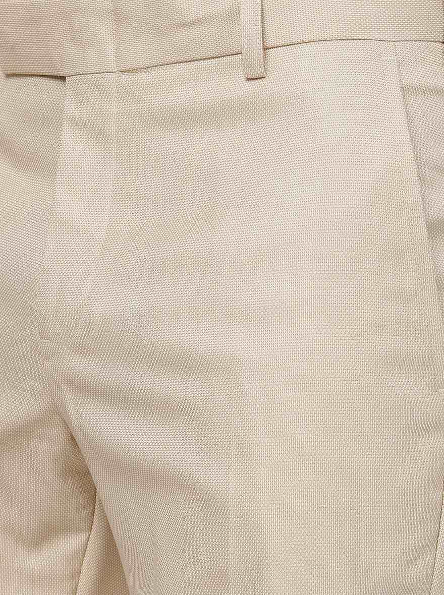 Khaki Solid Super Slim Fit Formal Trouser | Greenfibre