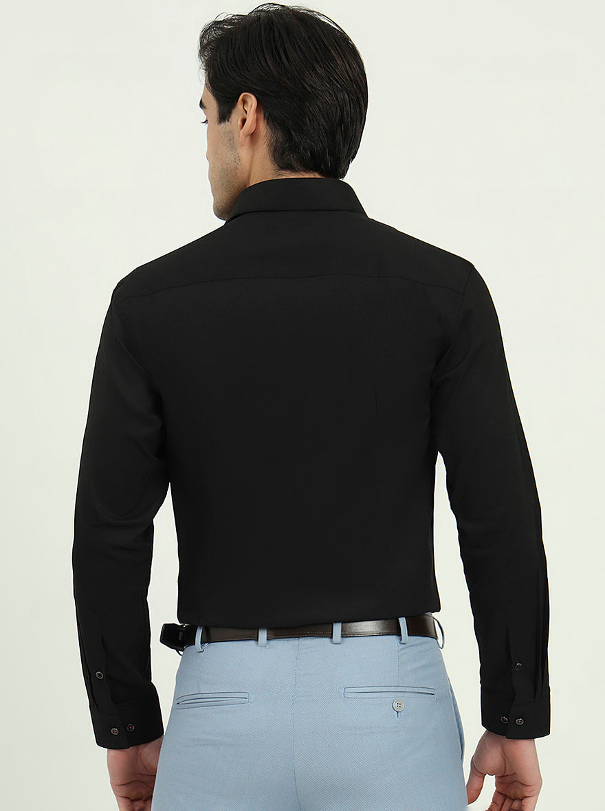 Black Solid Slim Fit Party Wear Shirt | Greenfire