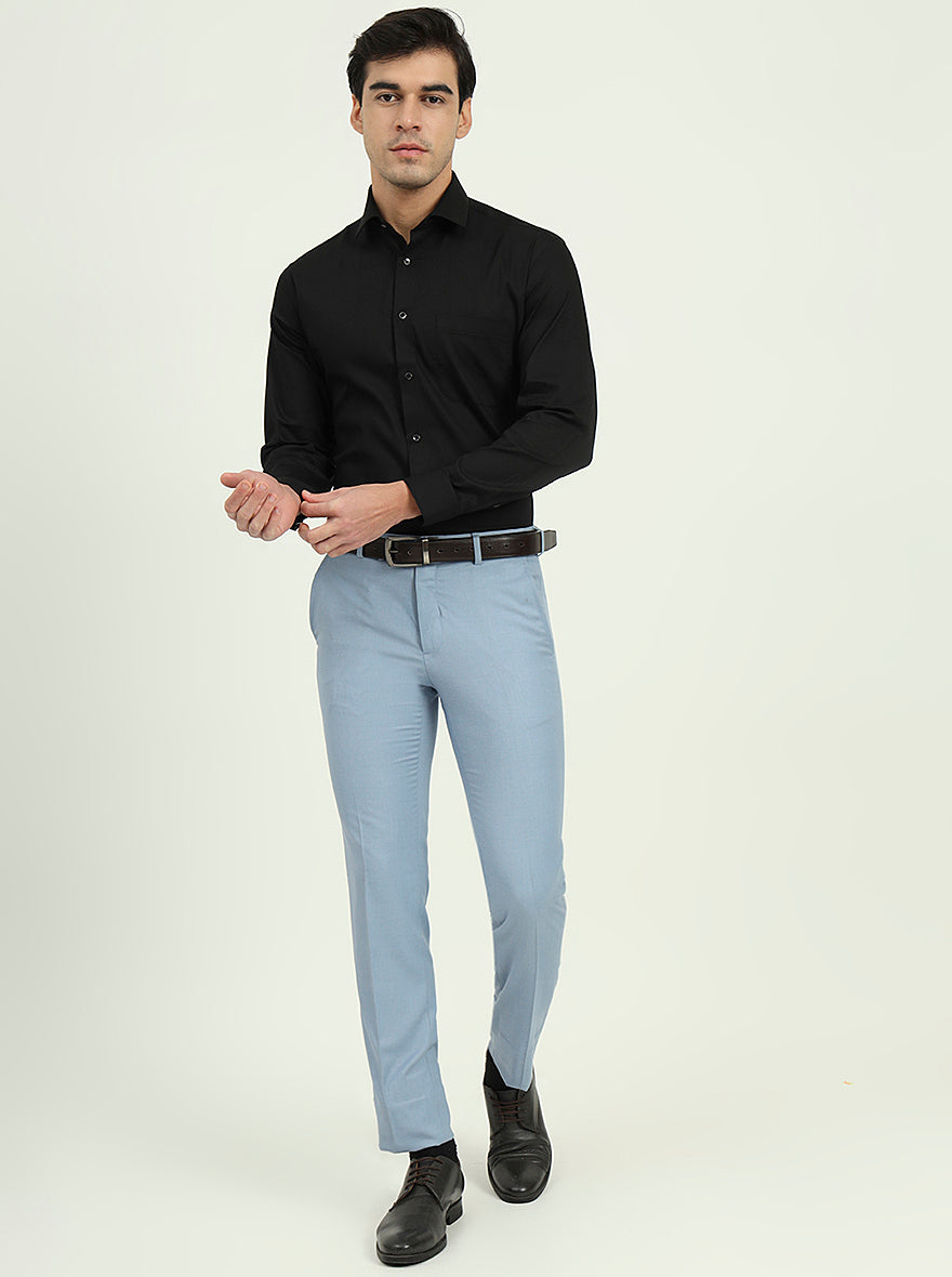 Black Solid Slim Fit Party Wear Shirt | Greenfire