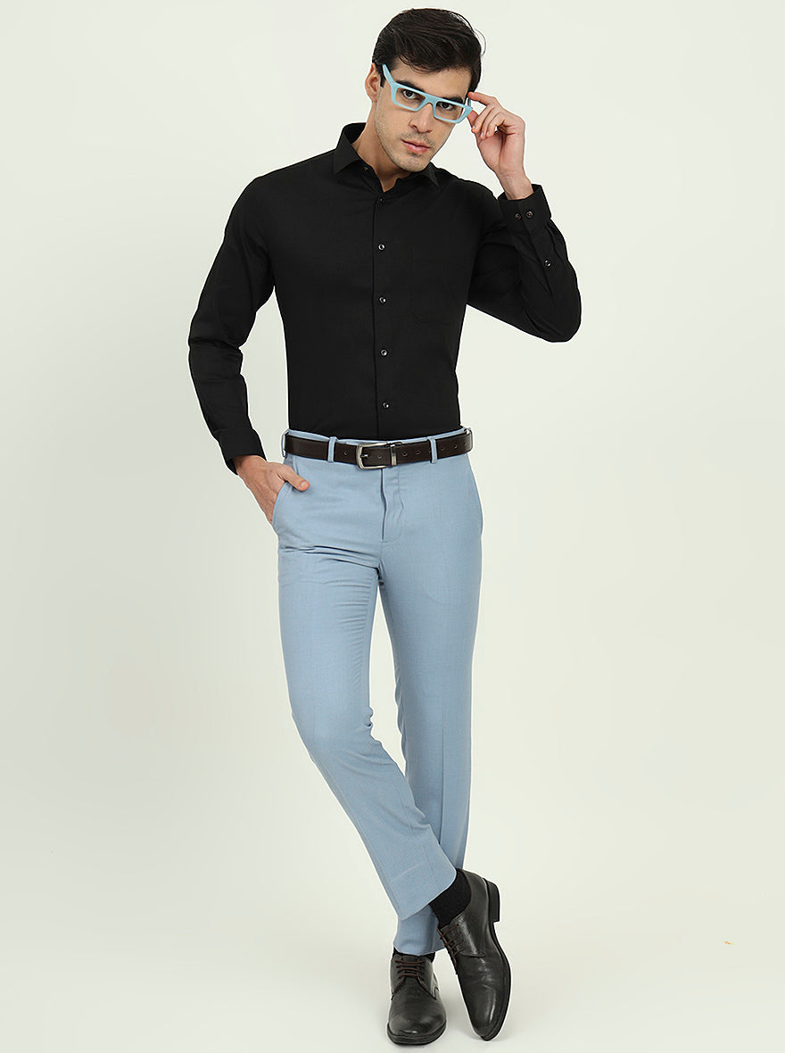 Black Solid Slim Fit Party Wear Shirt | Greenfire