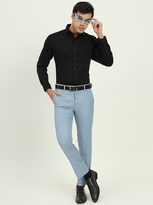 Black Solid Slim Fit Party Wear Shirt | Greenfire