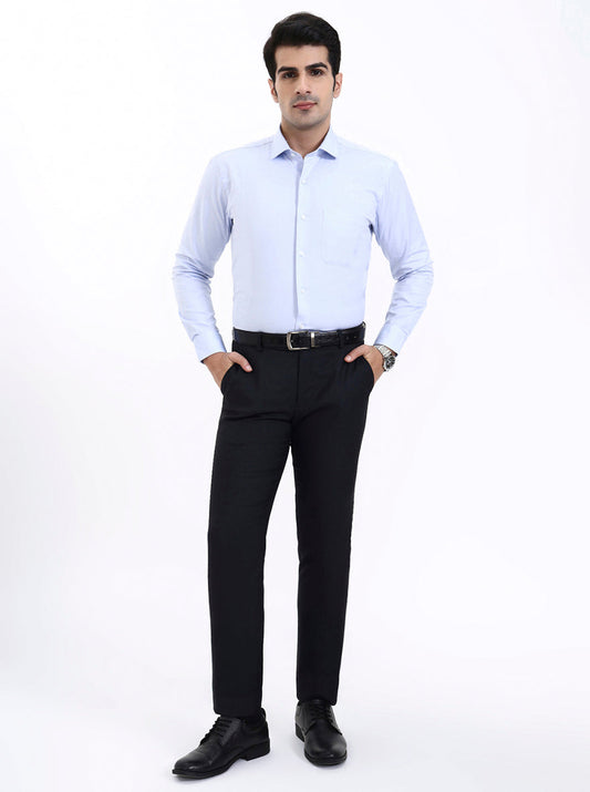 Navy Blue Solid Super Slim Fit Formal Trouser | Greenfibre
