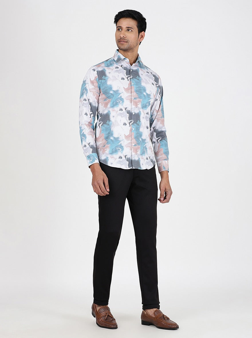 Multicolor Printed Slim Fit Party Wear Shirt | Greenfibre