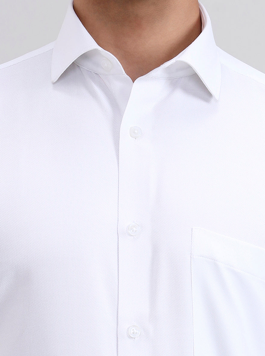 White Solid Regular Fit Formal Shirt | Greenfibre