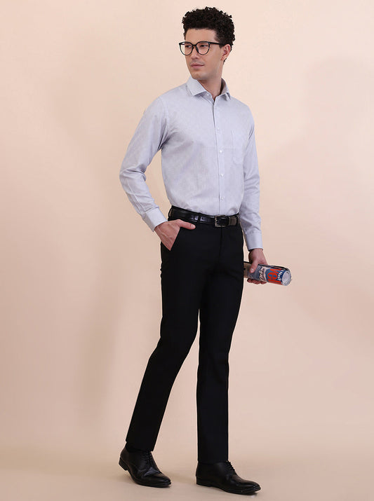 Grey Solid Slim Fit Formal Shirt | Greenfibre