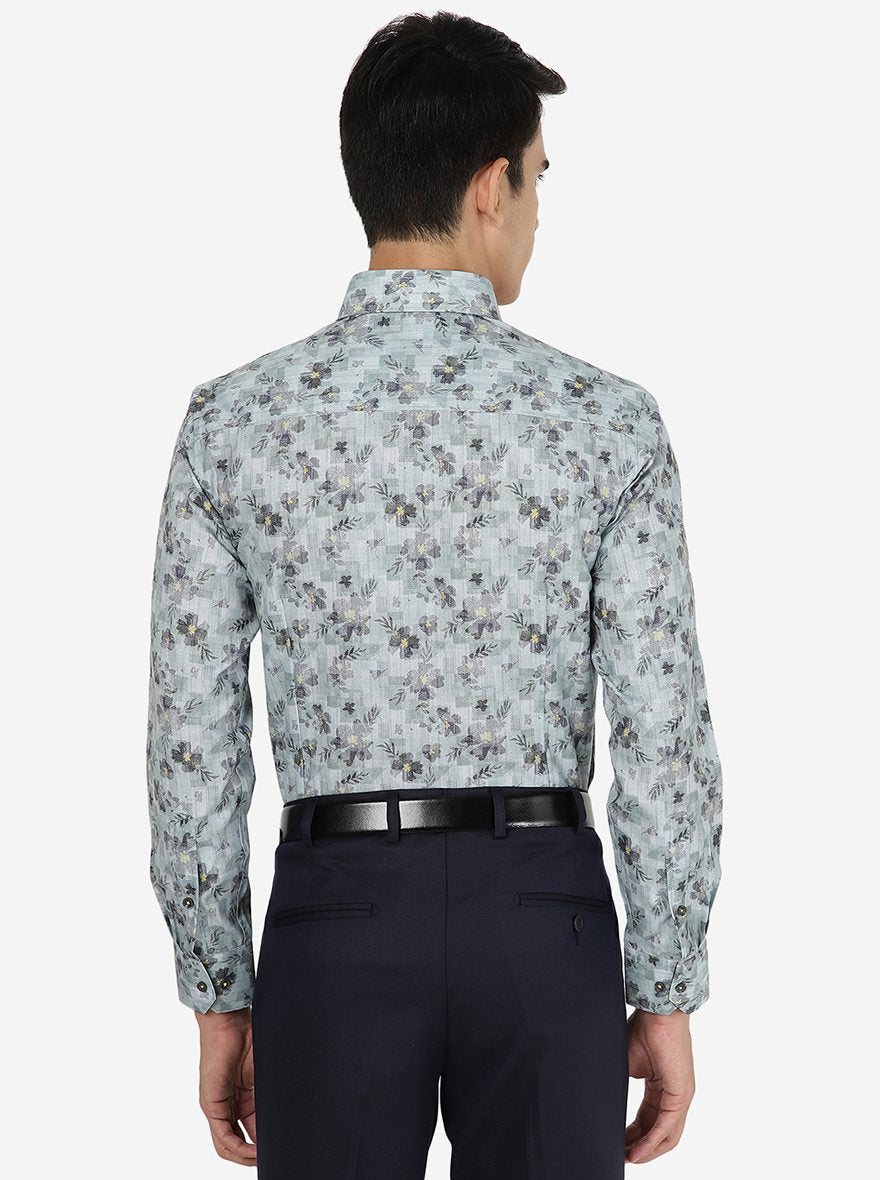 Green Printed Slim fit Party Wear Shirt | Greenfibre