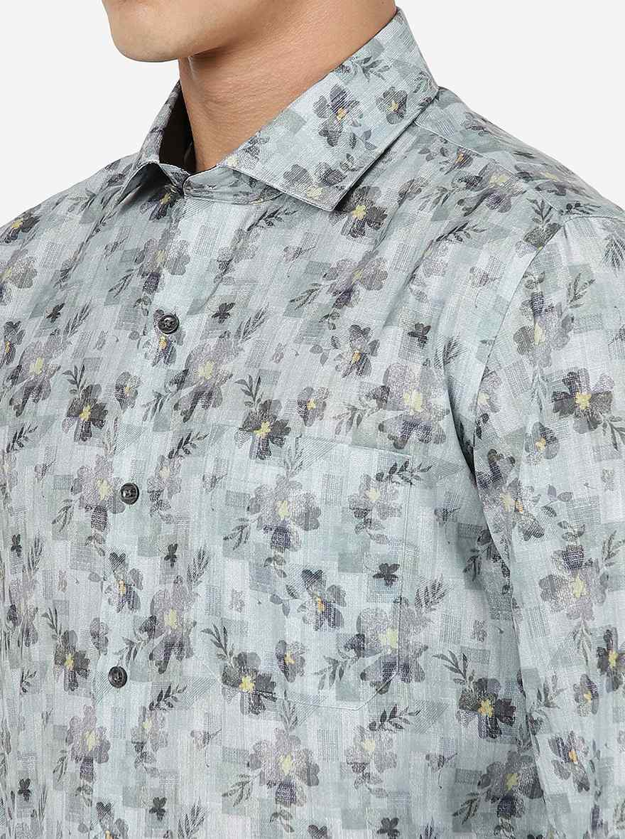Green Printed Slim fit Party Wear Shirt | Greenfibre