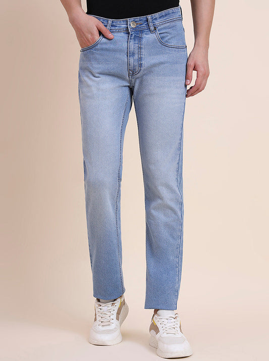 Light Blue Washed Narrow Fit Jeans | Greenfibre