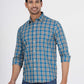 Blue Checked Smart Fit Semi Casual Shirt | Greenfibre