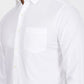 White Solid Slim Fit Casual Shirt | Greenfibre